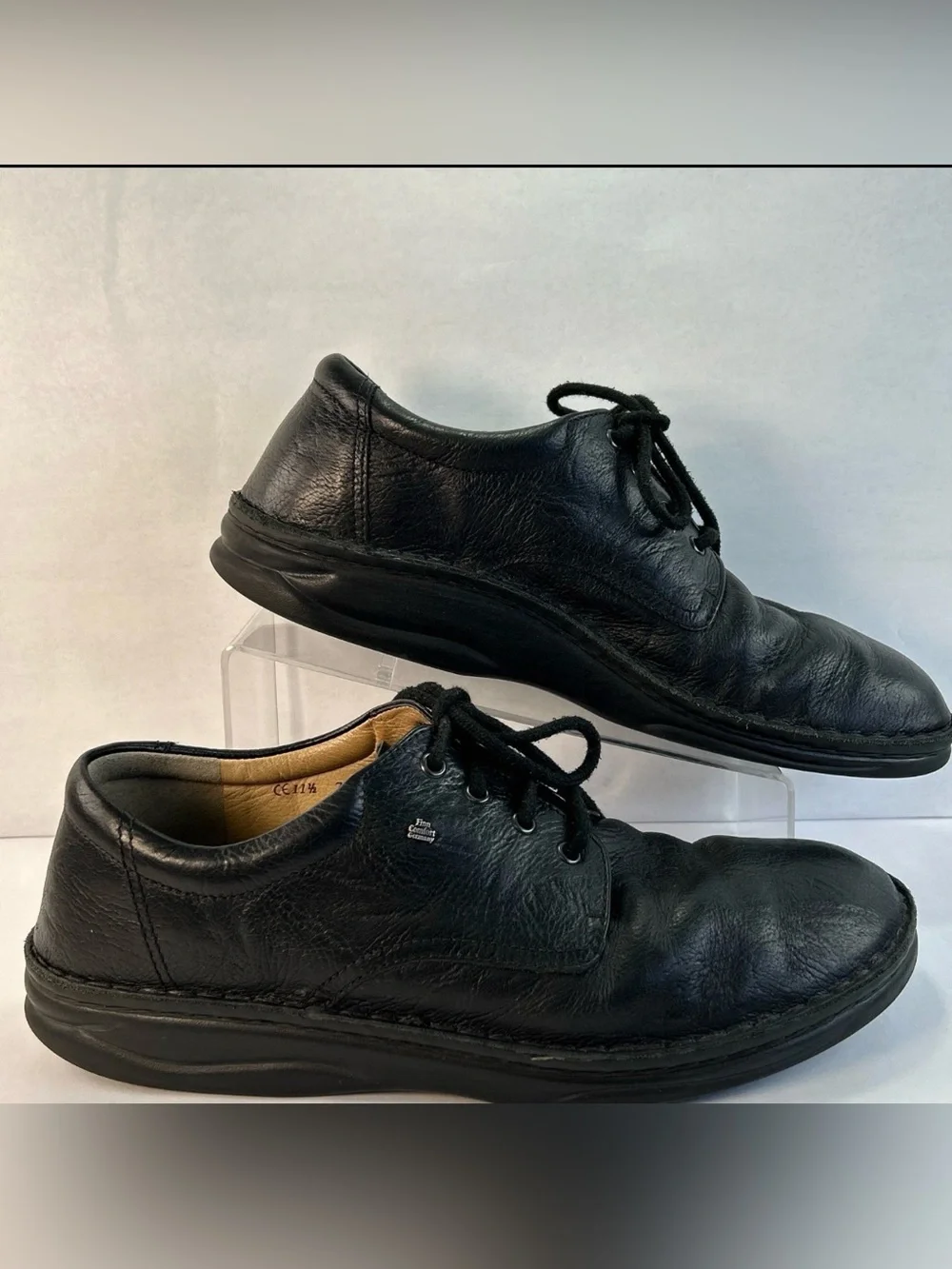 Finn Comfort Metz Oxford Comfort Shoes 11.5 Black Leather Casual Dress Business
